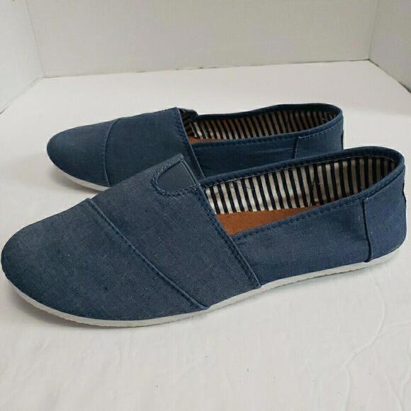 Alpine Swiss Slip On Flat Shoes Canvas Denim Blue Comfort Womens 10‎ - Picture 3 of 7